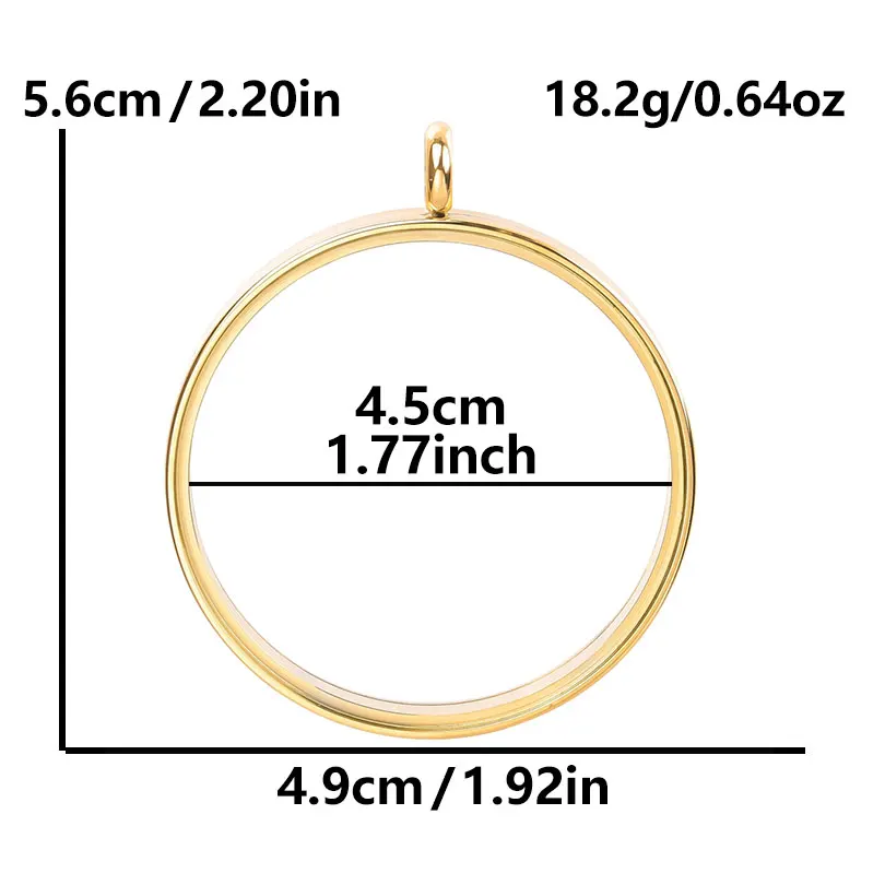 High-Quality Stainless Steel Round Glass Coin Bezel Photo Locket Pendant