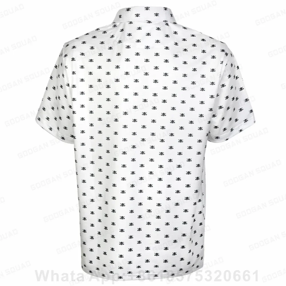 Golf Polo Lapel Buttons Shirt Summer Short Sleeve Golf Football Badminton Quick Dry Clothing Casual Printing Fashion Polo Shirt