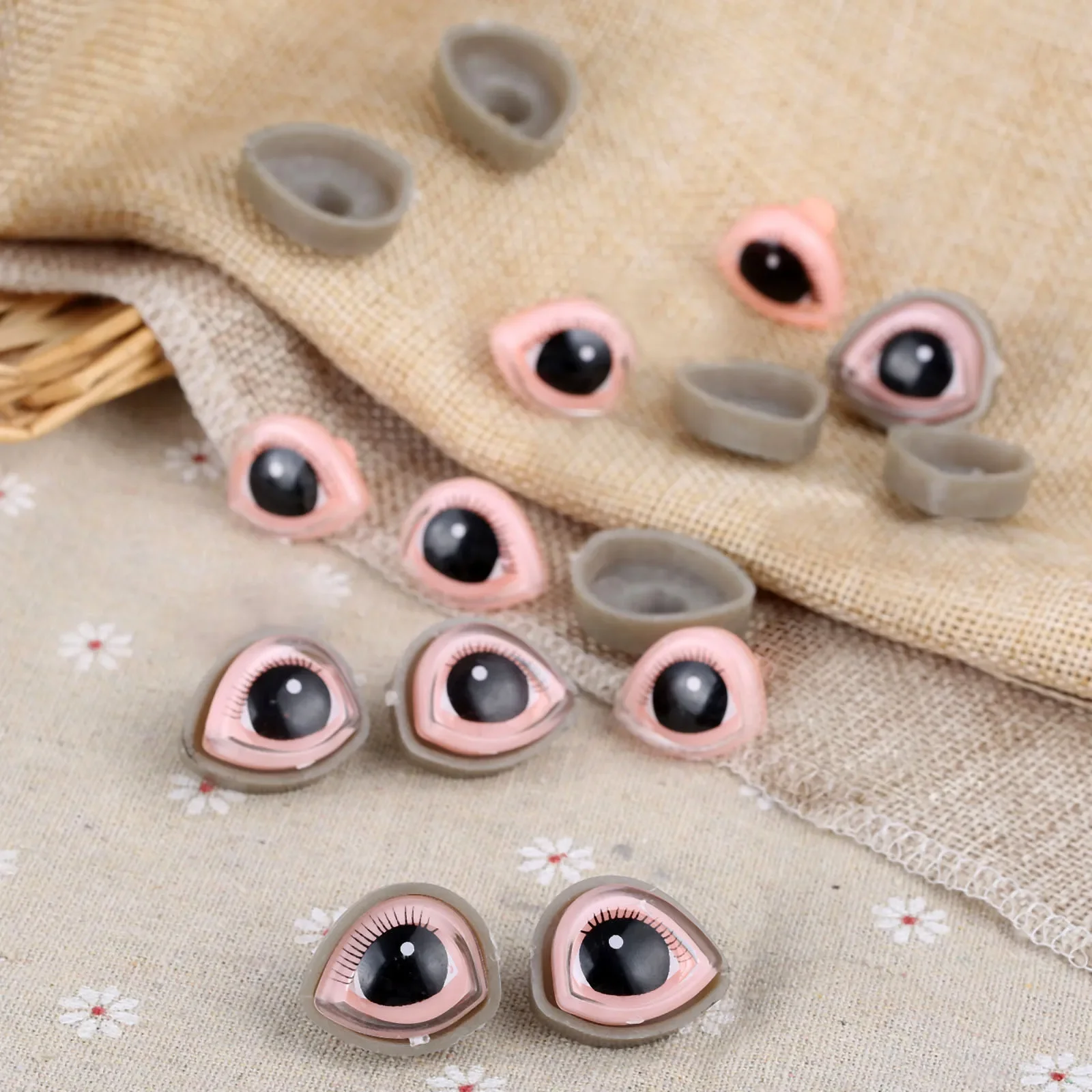 Safety Eyelash Doll Eyes Doll Accessories plastic safety eyes doll eyes googly doll eyes plastic toy eyes For Teddy Bear Stuffed Toys Snap Animal Scrapbooking Puppet Dolls Craft Eye DIY 10Sets