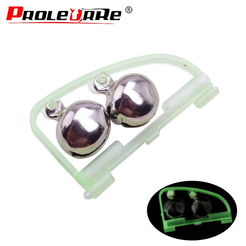 Fishing Tackle Fishing Tools Fishing Tool Fishing Bite Alarm 5pcs/Lot Luminous Light Twin Bells Clip On Night Fishing Tools Rod Bite Alarm Portable Fast Fishing Rod Pesca Tackle Accessories