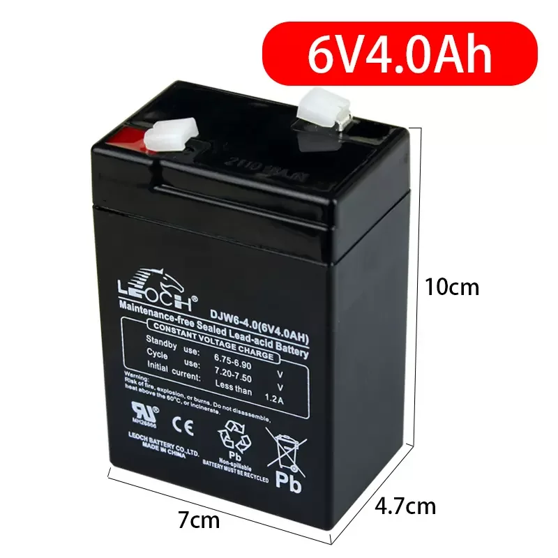 Аккумулятор свинцово-кислотный аккумуляторный, 6 в, 4 Ач