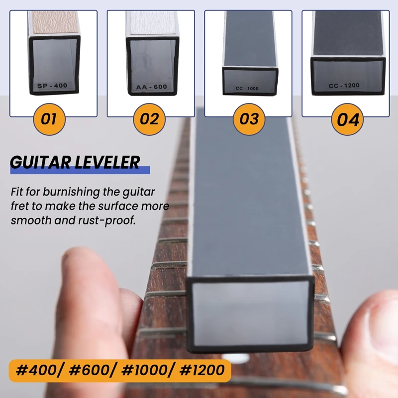 Guitar Fret Leveling Files Bass Guitar Leveler Fret Beam Luthier Supply Tool Kit With 4 Grit Papers 150Mm