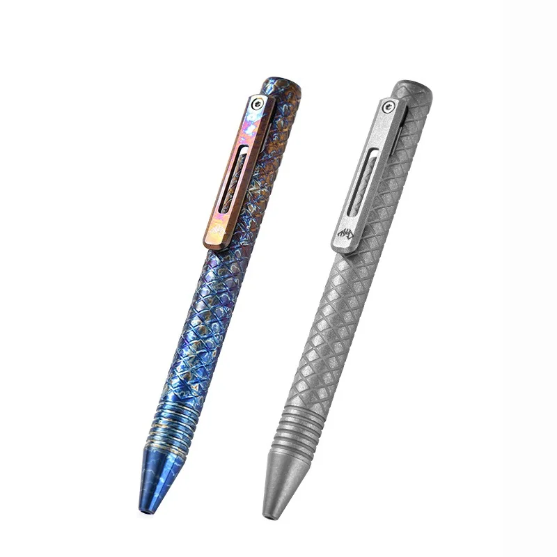 EDC 티타늄 합금 전술 펜, 다기능 크로바 창 차단기 도구, 고급 서명 쓰기 펜, 상자 포함 선물