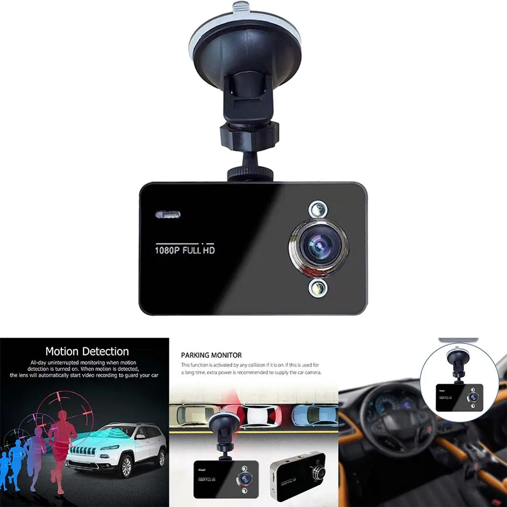 Car Driving Recorder 1080P Dvr Dual Lens Front and Rear Cameras Night Vision 24-Hour Parking Monitor Reversing Assist