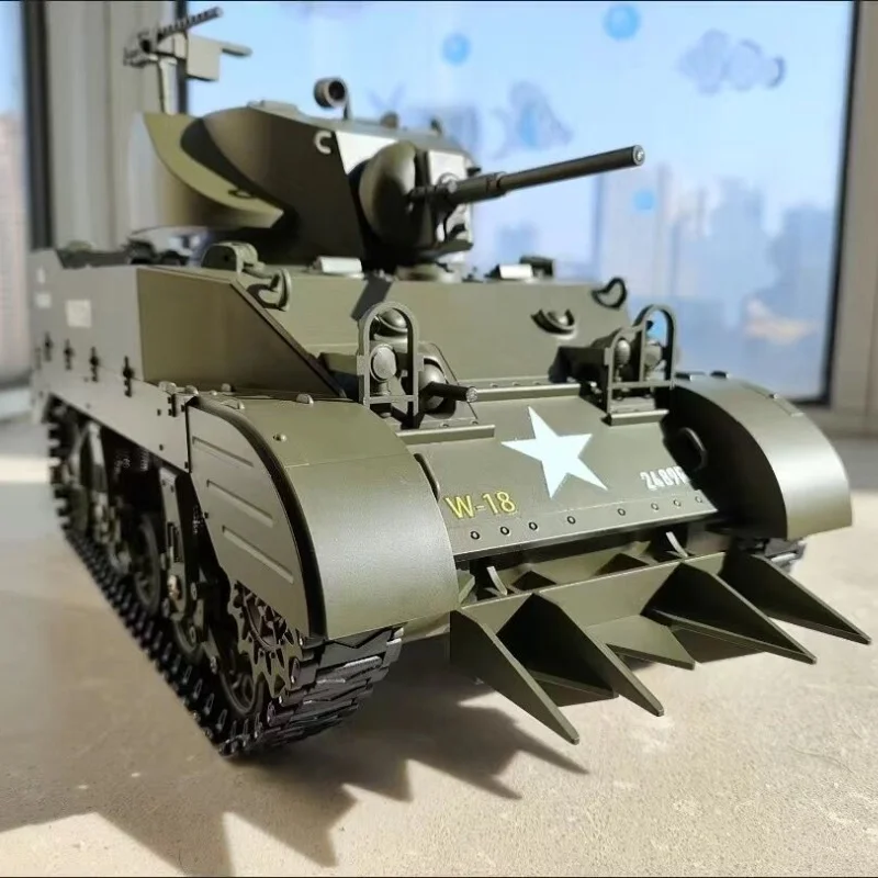 Coolbank Model G2080 Usa M5a1 Stuart Remote Control Tank Toy Military Simulation Tank Toy Model Children's Assembly Toy Gift 2