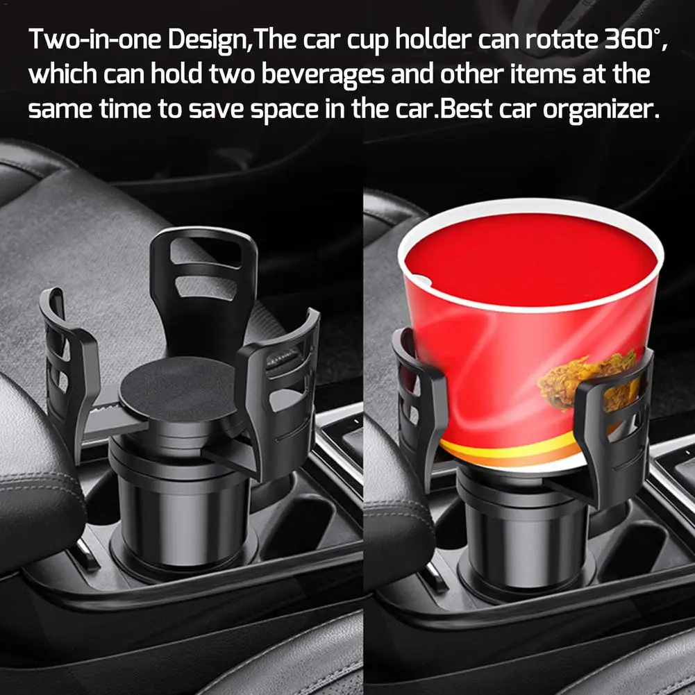 4 in 1 Car Cup Holder 360 Rotating Cup Holder Tray Drink Holder