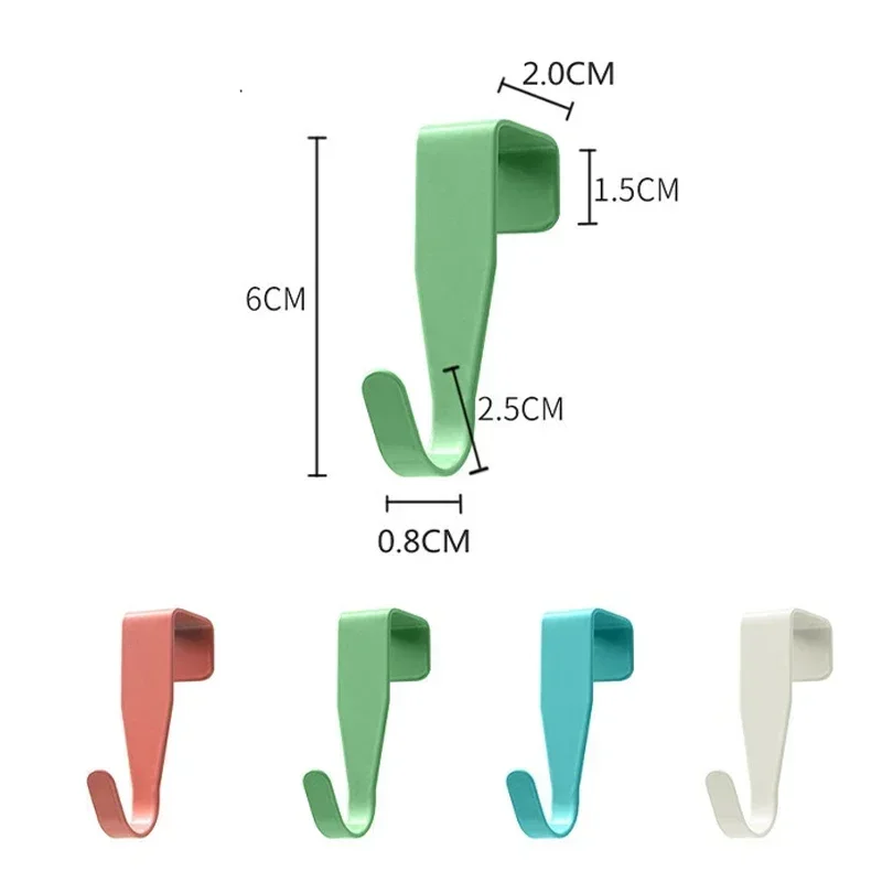 4PCS Cabinet Door Hook Colorful Kitchen Door Rear Hanger Drawer Office Table Key Bag Storage Hook Home Bathroom Accessories