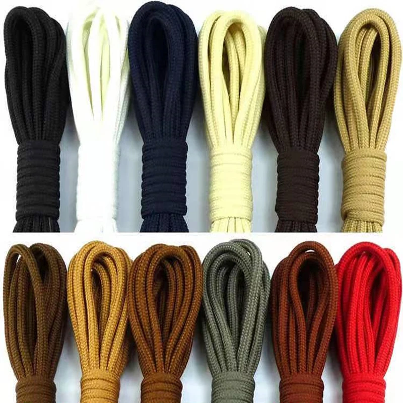 

Non-Waxed Shoelaces Chunky0.28cm Black Leather Shoe Lace Military Boots Shoelaces Martin Shoelace