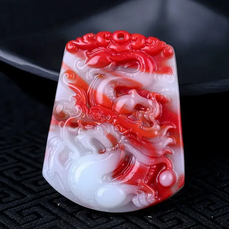 

Подвеска из натурального нефрита с драконом зодиака ручной работы, модные ювелирные изделия из бутика, женское многоцветное Нефритовое ожерелье, популярные подарки