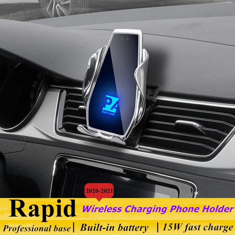 

For 2020-2021 Skoda Rapid Spaceback Phone Holder Wireless Charger Car Mobile Phone Mount Navigation Bracket GPS Support 360