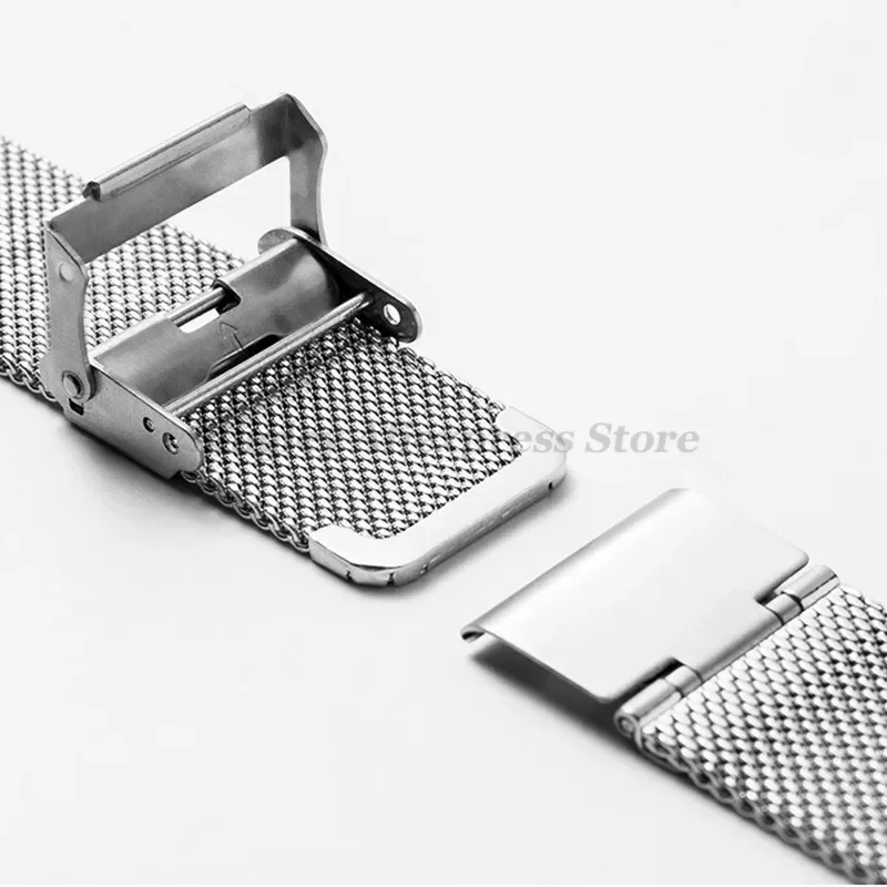 Sleek Stainless Steel Milanese Mesh Watch Strap - Versatile Sizes