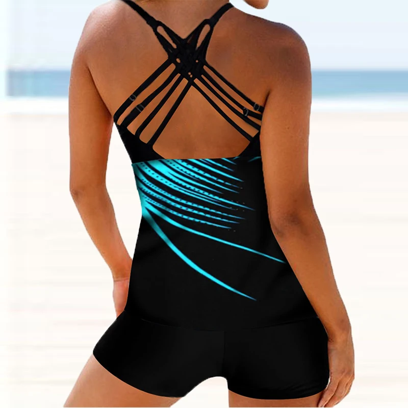 Summer Swimsuit Bathing Suit New Design Printing Swimdrss High Waist Beachwear Two Piece Monokini Swimwear Women Sexy Tankini