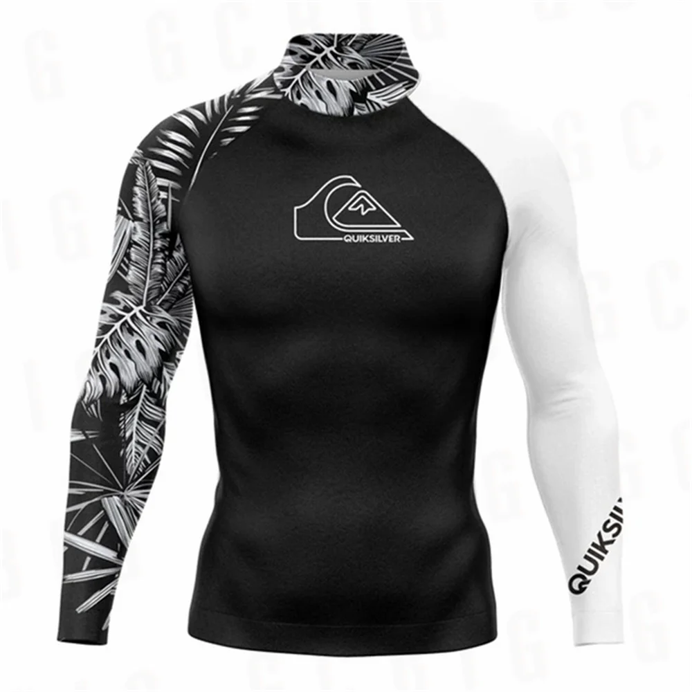 

Summer New Men's UV Protection Rash Guard Diving Surf t Shirt Swimming T-shirt Swimsuit Beach Swimwear Long Sleeve Surfing Suits
