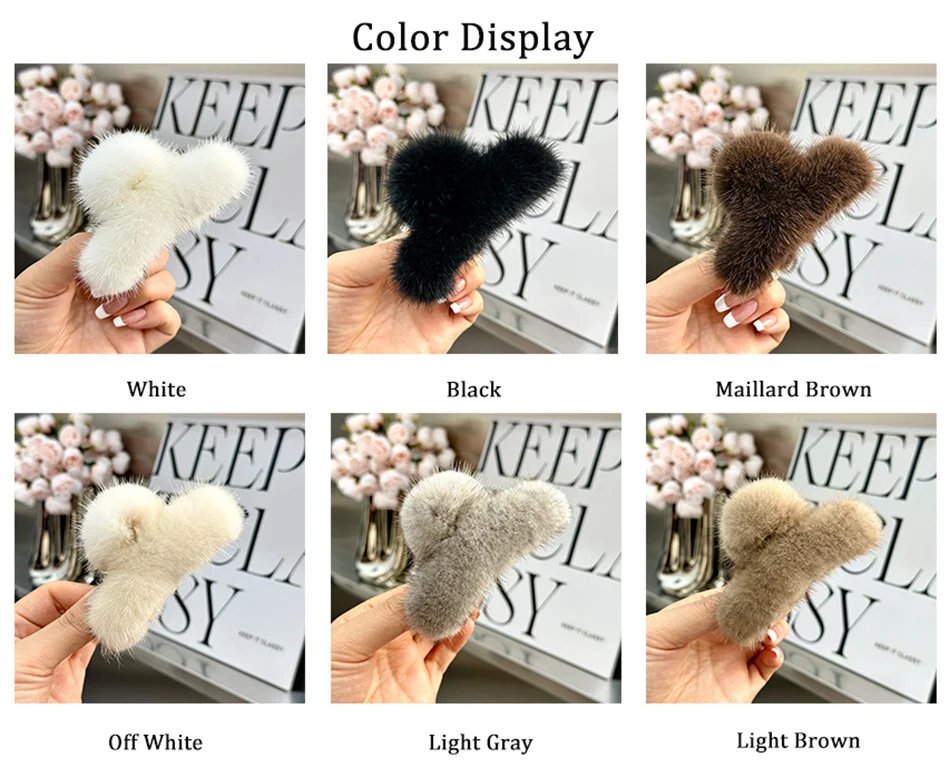 Klaue Clip Haar Clips für Frauen Beliebte Haar Fänge Haarnadel Frau Zubehör Vintage Natürliche Nerz Haarspange Zubehör Mädchen Neue – Detail 2
