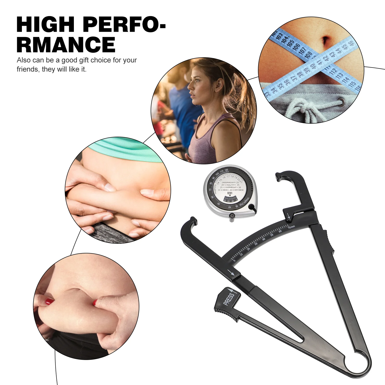 2 Pcs Fat Clip BMI Boday Tester Measurement Tape Tool Pro Tools Measurer Handheld Body Device Digital Caliper Ruler body fat caliper