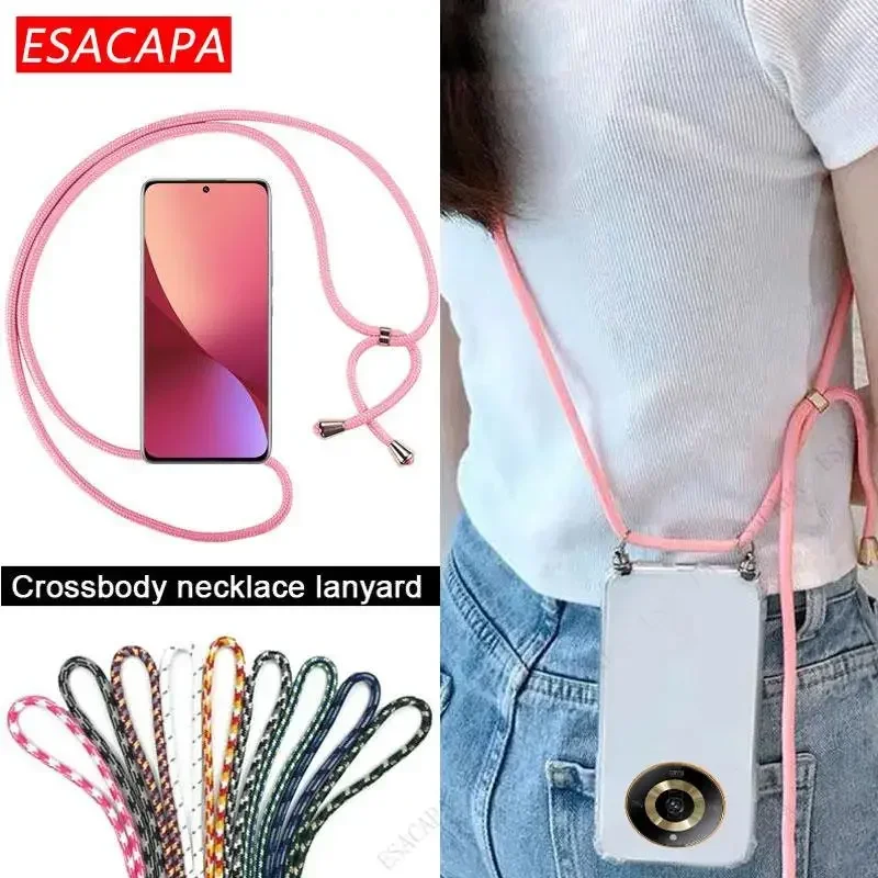 Magic Pro Transparent TPU Crossbody Strap Phone Case with Necklace Lanyard
