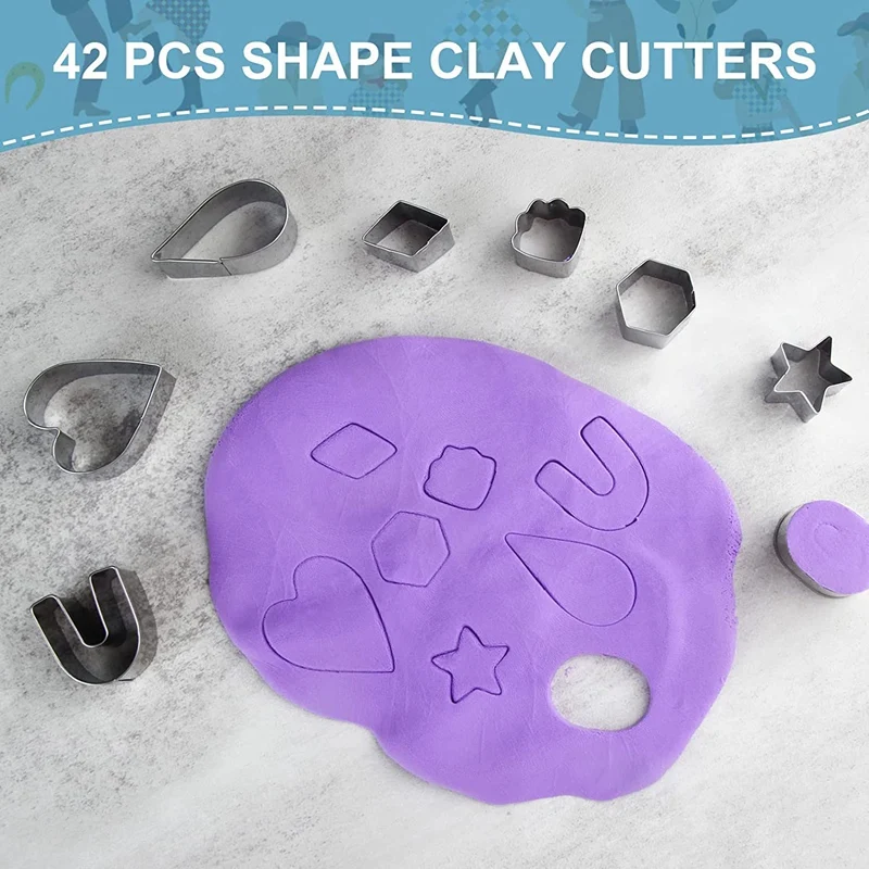 Polymer Clay Cutters Set, 42 Shapes Stainless Steel Clay Cutters