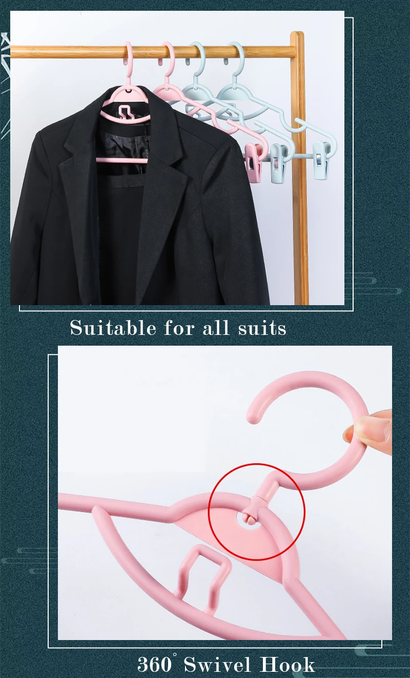 Description Picture 5 of item5/10PCS Multifunctional Clothes Hanger With Clip Set Of Hangers Space Saving Non-Slip Storage Women's Skirt Clothes Organizer