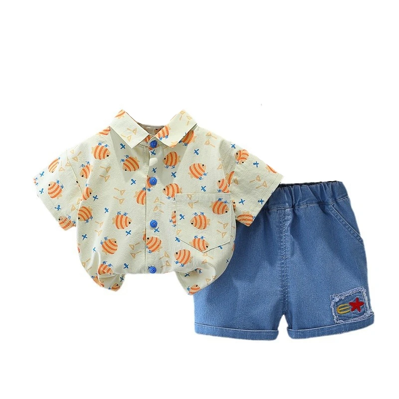 

New Summer Baby Boys Clothes Suit Children Cartoon Shirt Shorts 2Pcs/Sets Toddler Casual Costume Infant Clothing Kids Tracksuits