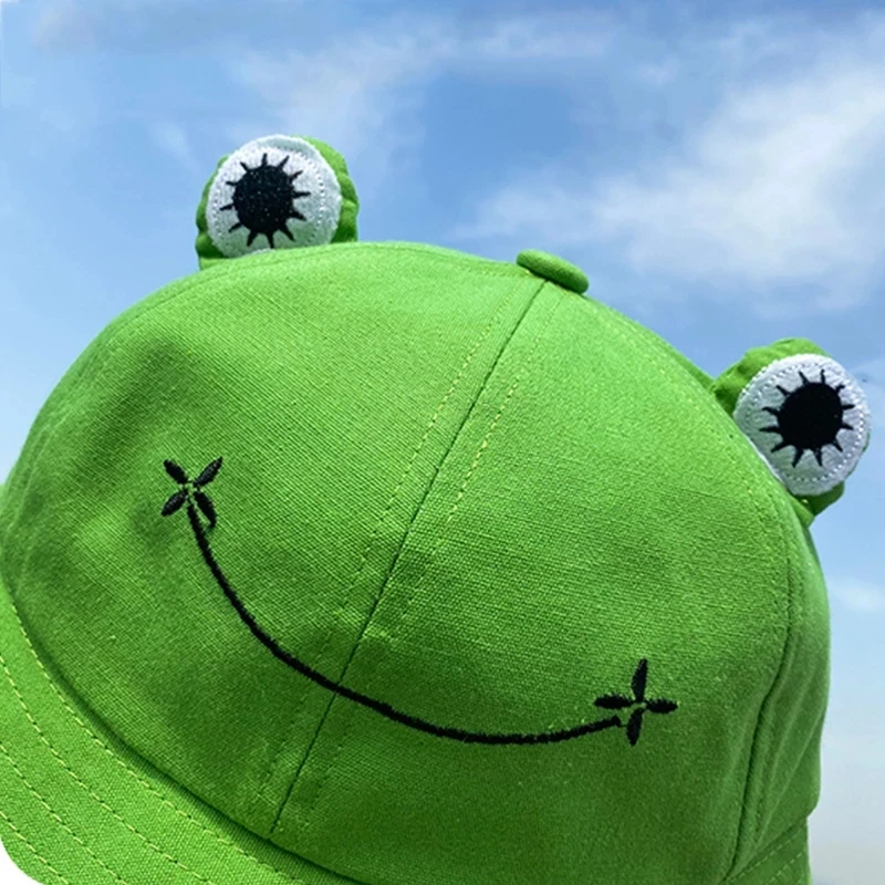Fashion Frog Bucket Hat New Summer Hat Female Parent-Child Frog Fishing Cap  for Women Girls Cute Sun Hat Big Eyes Bucket Hat
