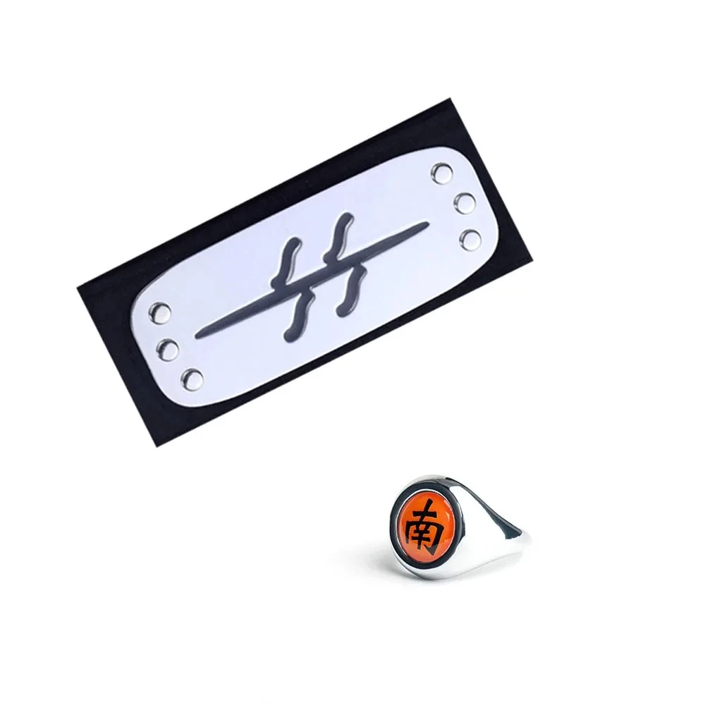 Naruto Akatsuki Rings Headbands Anime Figure Itachi Cosplay Accessories Props Jewerly Party Gifts
