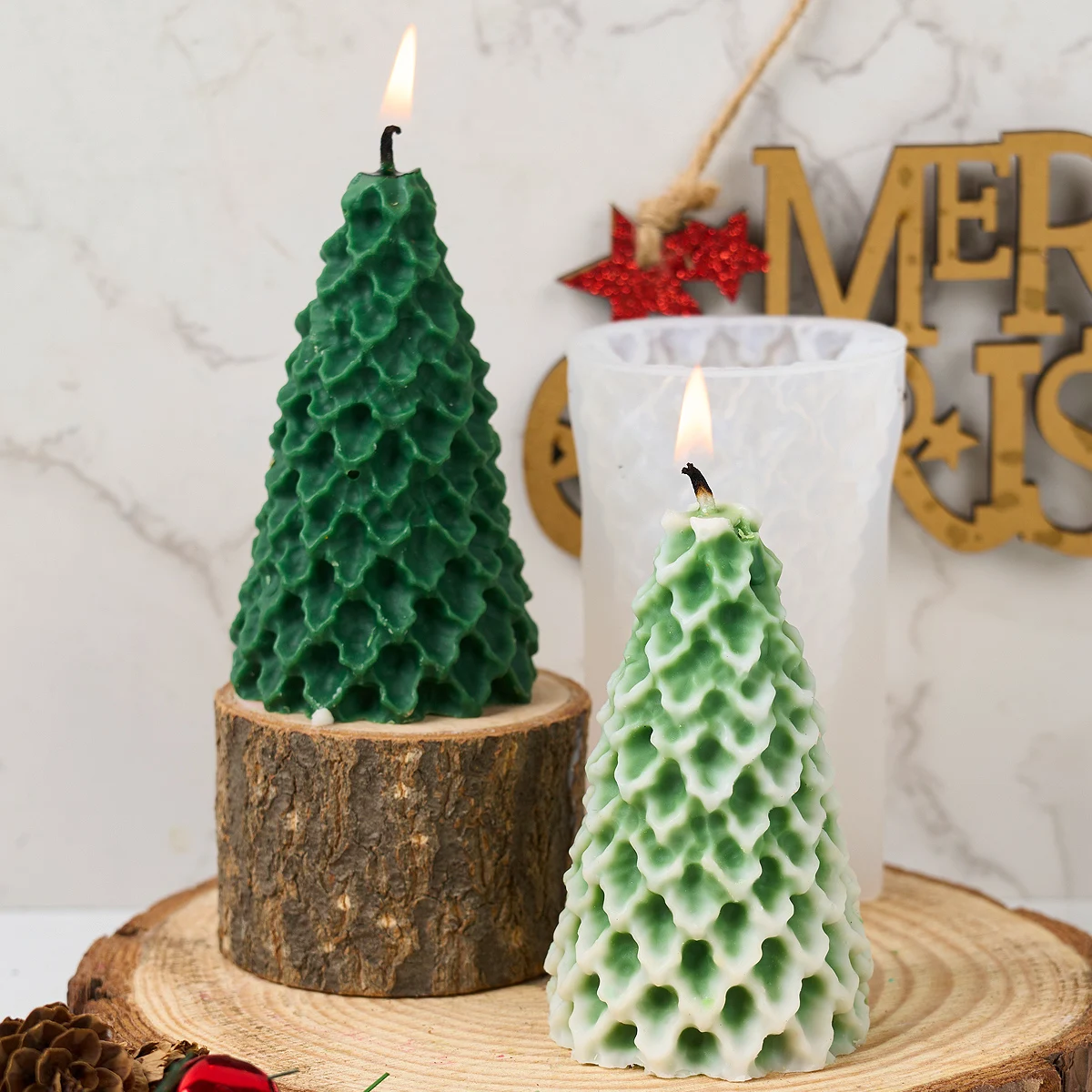 Christmas Tree Candle Silicone Molds Handmade Aromath Soap Wax Molds DIY Plaster Resin Crafts Making Home Xmas Decor Supplies