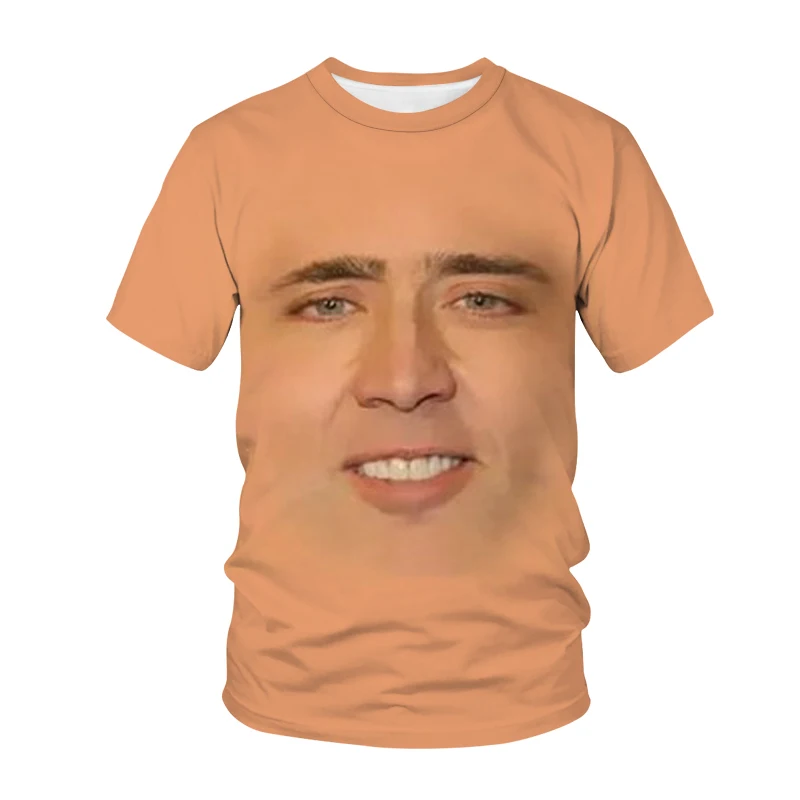 

Funny Printing T-Shirt Actor Nicolas Cage 3D Printed Streetwear Men Fashion Oversized T Shirt HipHop Tees
