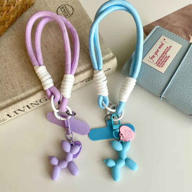 Creative Heart Balloon Dog Phone Lanyard Wrist Strap, Universal Phone Case Accessories, Anti-Slip Anti-Fall Portable Pendant - Image 6