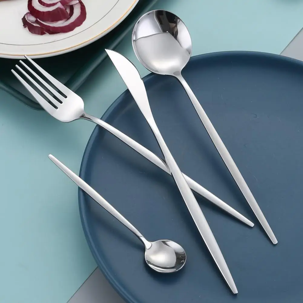 Tainless Steel Tableware Ice Cream Fruit Spoon Teaspoons Silver Spoon Mixing Round Camping Tea Flatware Travel Gold Coffee F8P4 stainless steel coffee spoon multifunction milk mixing tea ladle retro practical anti fall ice cream spoon househcoffee tools