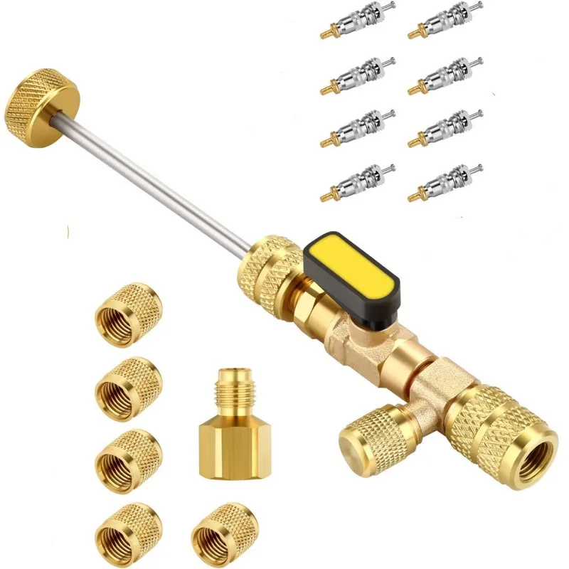 

NEW Valve Core Remover/Installer with Dual Size SAE 1/4 & 5/16 Port Air Conditioning Line Repair Tools for HVAC R32 R410A