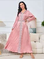 Eid Ramadan Muslim Abaya Women Dress Satin Dubai Islam Turkey Long Dress Kaftans Abayas Robe Femme Musulmane Caftan Marocain 5