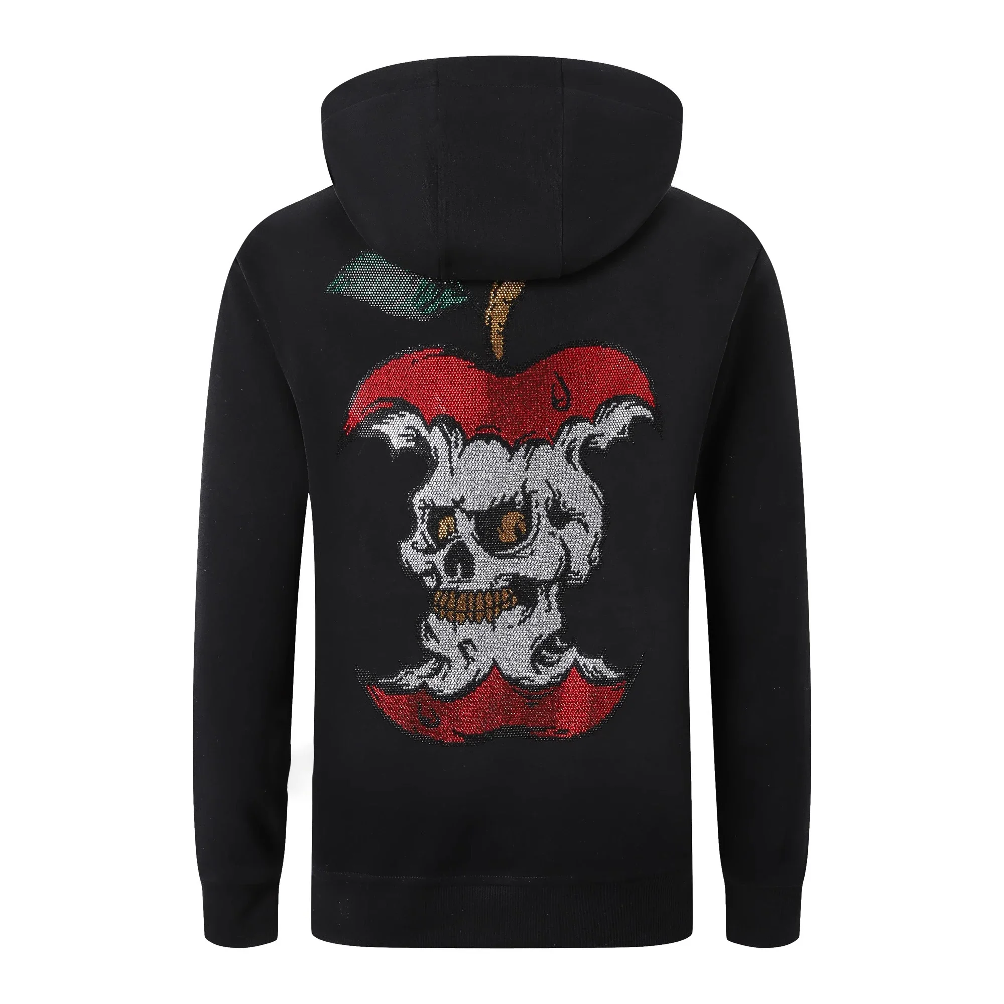 

Men's Hoodie Autumn Winter New Zipper Skulls Pattern Rhinestone Cardigan High Luxury Brand High Quality Hoodie For Men's