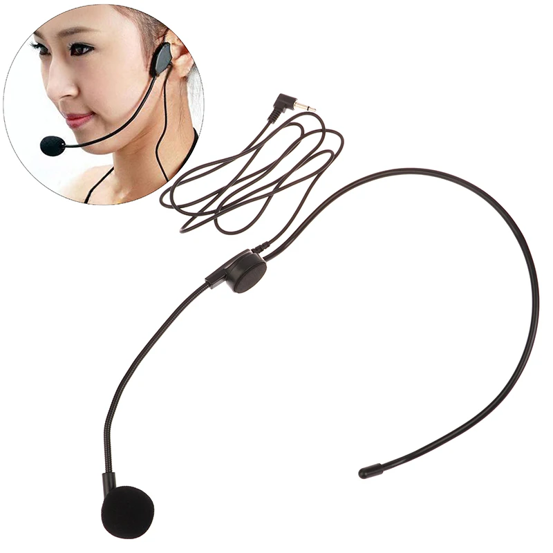 3.5mm 머리에 착용하는 유선 마이크 헤드셋, 음성 증폭기 스피커, 연설용 선명한 사운드 마이크, 교사 회의 가이드