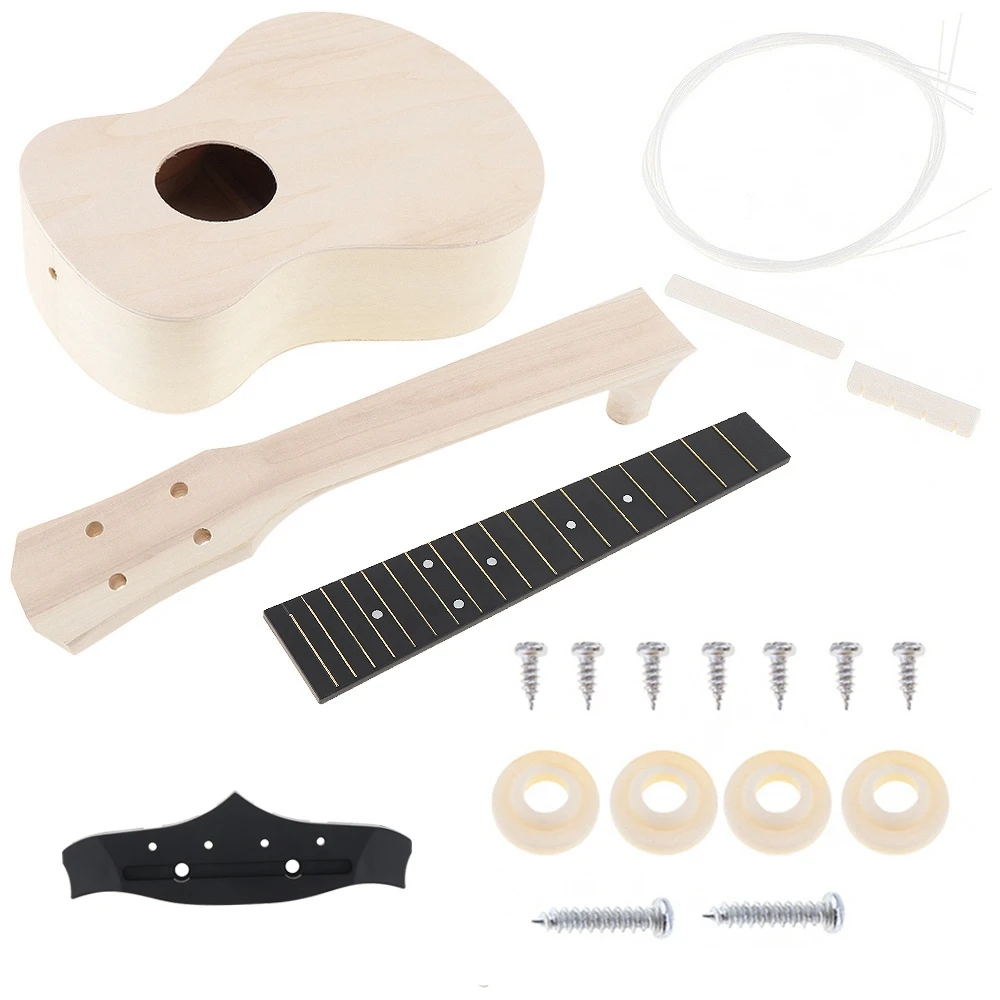 Ukulele Set DIY Crafts Kit 23 Inch Concert Hawaii Guitar for Handwork Painting Parents-Child Campaign