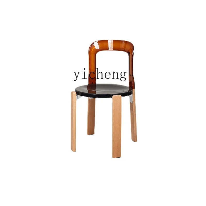 

Yy Transparent Dining Chair with Backrest Modern Home Creative Backrest Leisure Chair