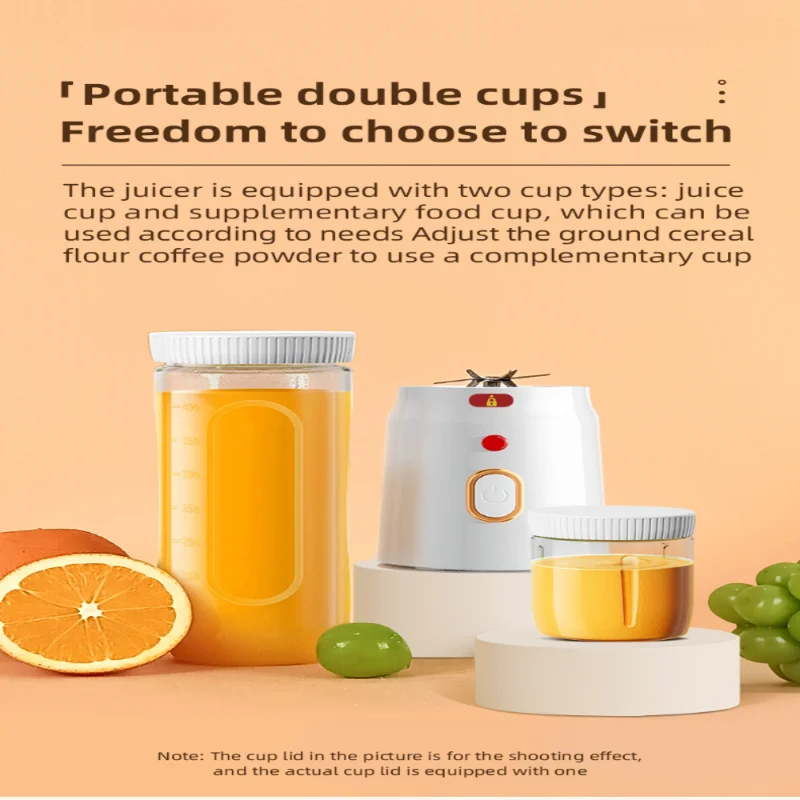 Compact Mini USB Juicer Blender, Rechargeable Portable Smoothie Maker for Travel, Office, Gym & Outdoor - 2 Cups, White, Easy Cl 1