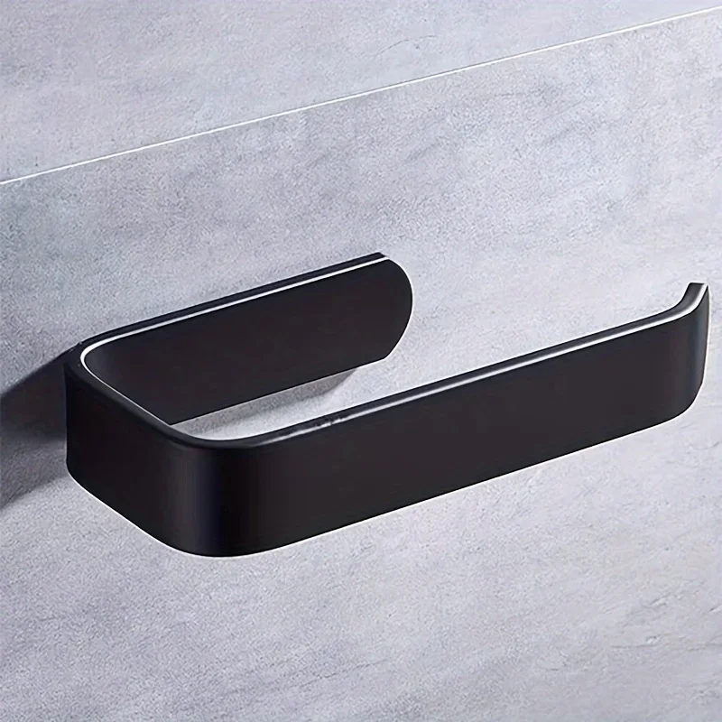 Self-adhesive Wall Mounted Towel Rack Bathroom Towels Holder Hanger Without Punching Toilet Paper Holder