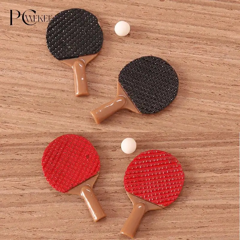 

1Set Dollhouse Miniature Simulation Table Tennis Racket Model DIY Accessories DollHouse Furniture Toys