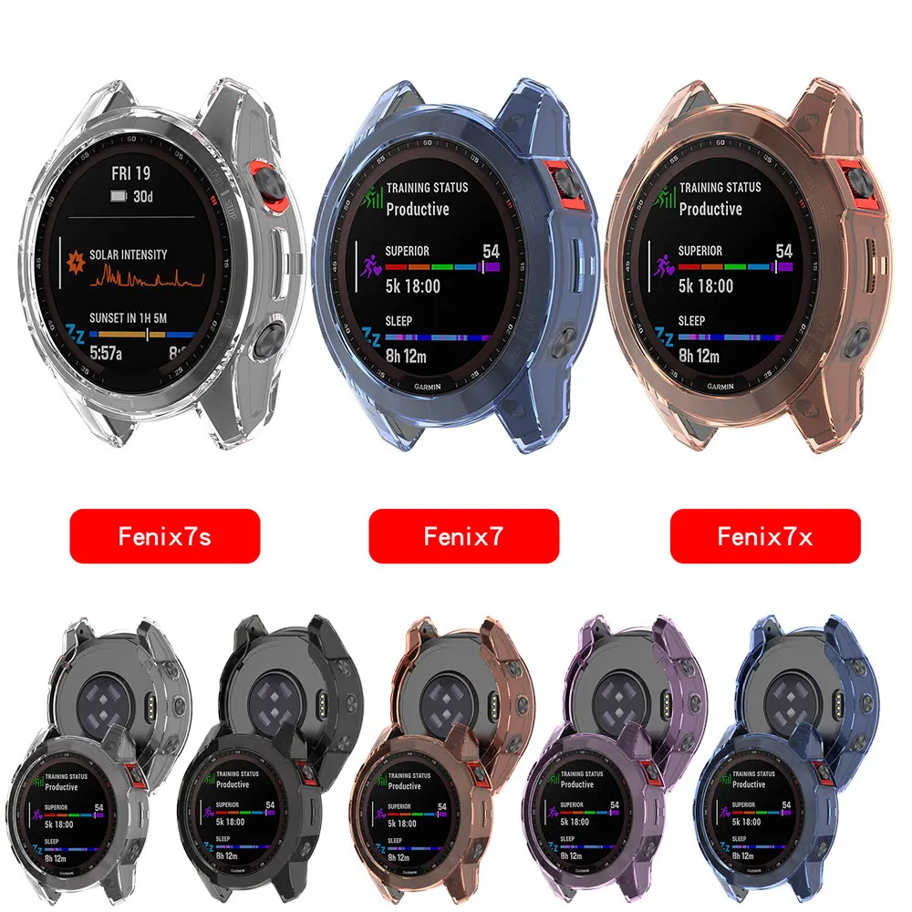 Защитный чехол для Garmin Fenix 7X 7 6S защитный умных часов мягкий из ТПУ с рамкой Solar S |
