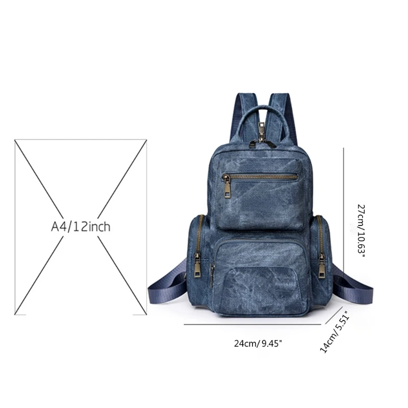 Student School Backpack Women PU Leather Backpack Hiking Backpack Shoulder Bag E74B