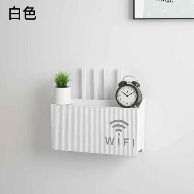 Bins Wall-mounted router box Office Media Decor Console Wifi Wifi box Wireless storage boxes Rack Bracket Hangings Wall Shelf 5