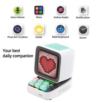 Divoom Ditoo-Pro bluetooth desktop bluetooth speaker portable kids lametric time clock pixel art retro  gaming room alarm clock 5