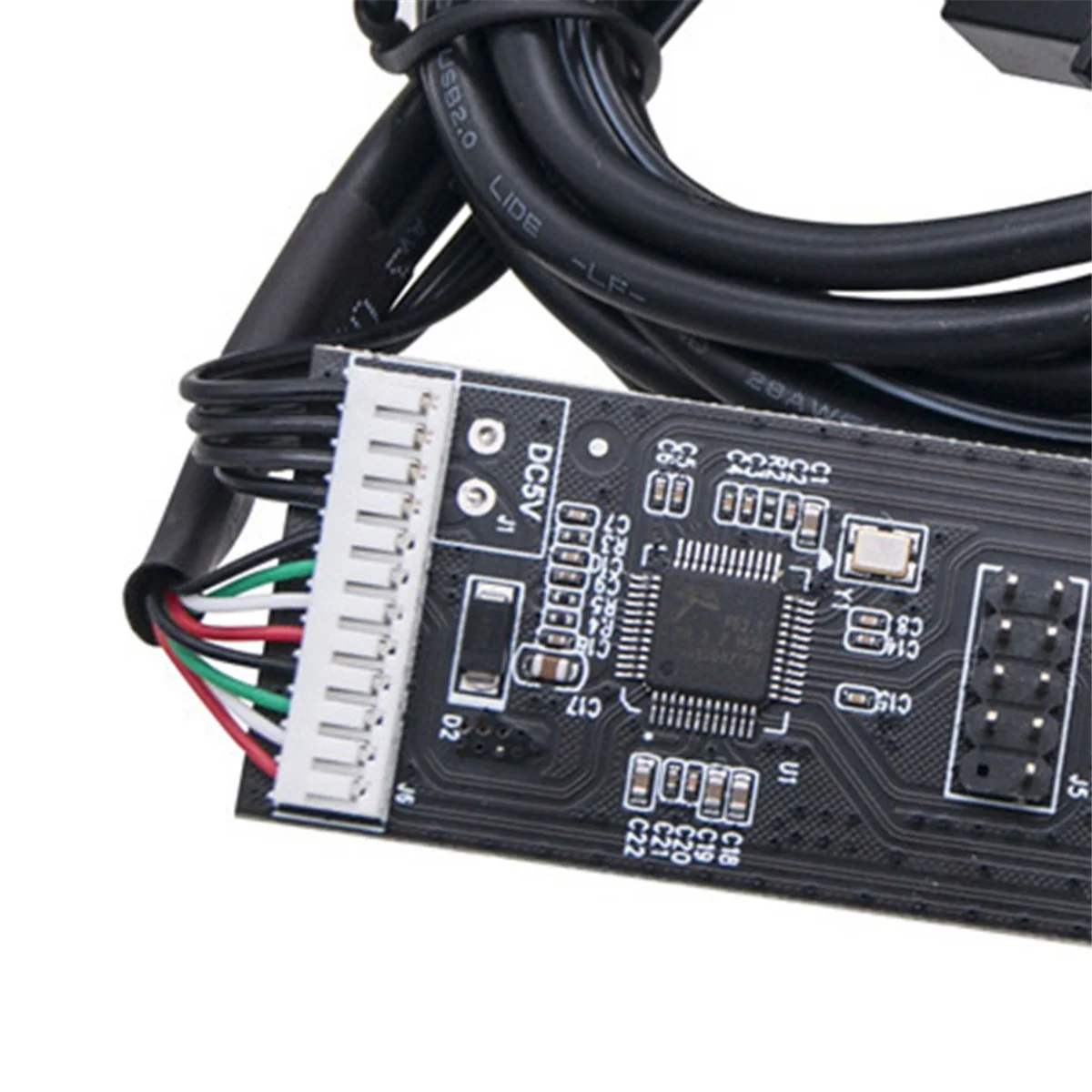 BNGF-USB2.0 Header Splitter 9 Pin 1 to 4 Extension Hub Splitter with SATA Interface Cable for PC Mainboard Adapter