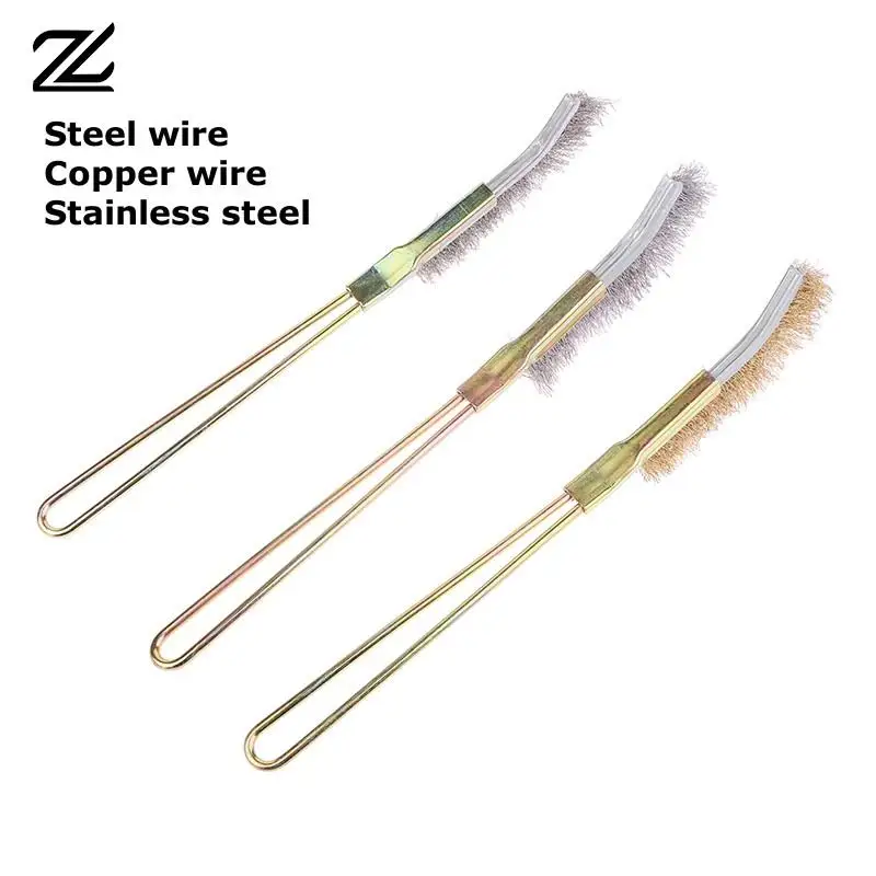 

Stainless Steel Brush Brass Cleaning Brush Polishing Rust Remover Copper Wire Burring Cleaning Tool Family