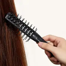 

Rib Comb Soft Teeth Ergonomics Handle Non-Knotted Professional Salon Curl Hair Black Comb for Home Use