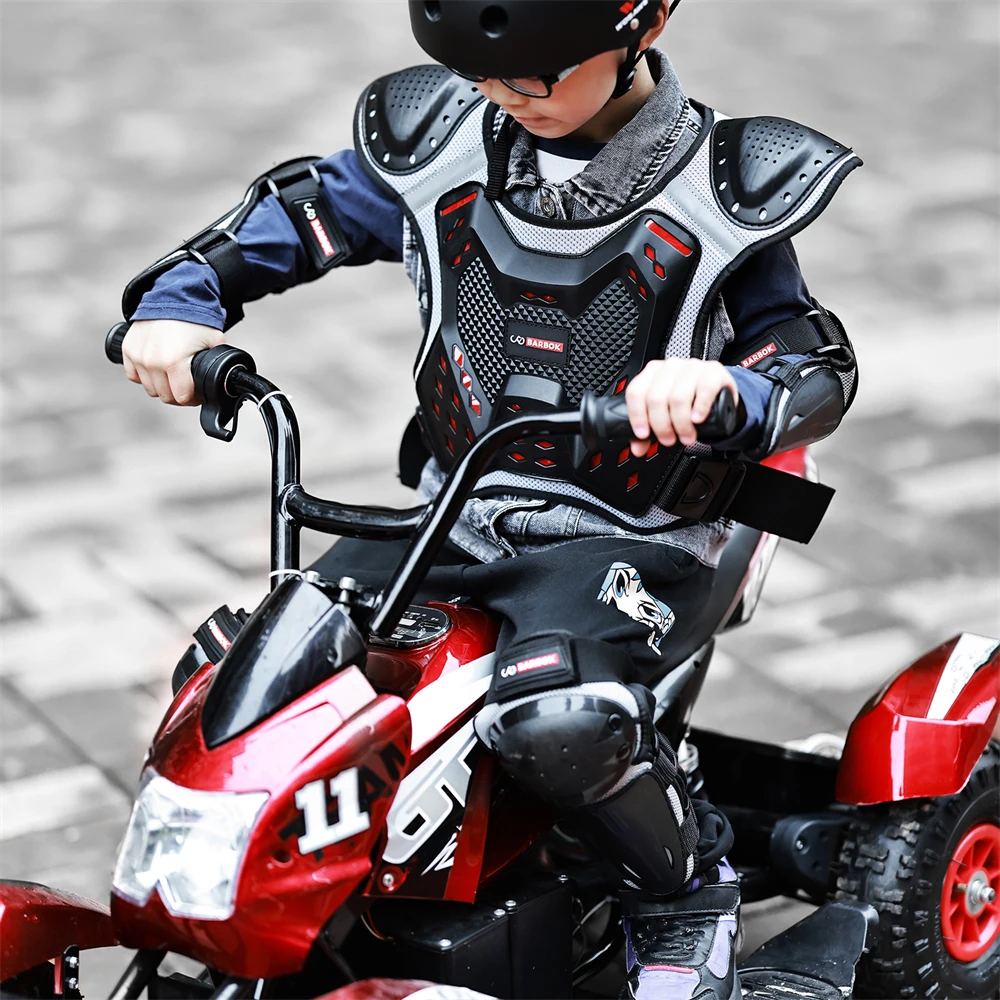BARBOK Boys Girls Youth Child Kids Body Protection Motocross Armor Vest Suits Skiing Skating Elbow Knee Care Armor