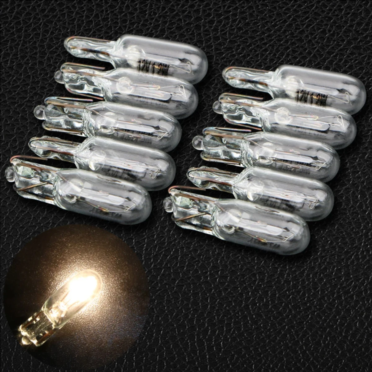 Ampoule halogène T5 286 ambre pour tableau de bord de voiture, lampe de tableau de bord à coin automatique, Source de lumière de style automobile, 2W 12V, 10 pièces