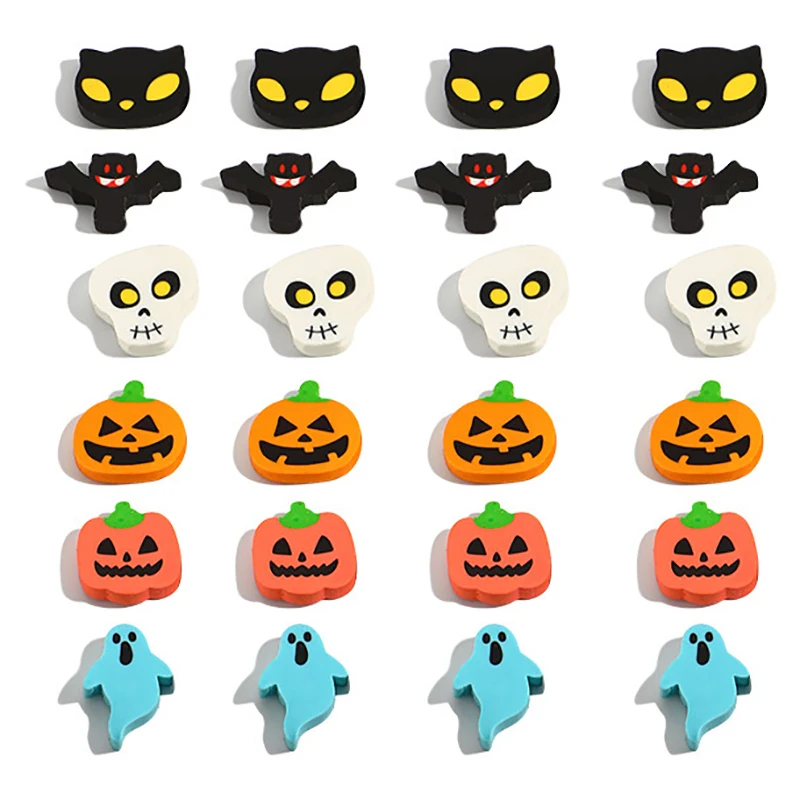 5 Pcs/pack Novelty Halloween Pumpkin Cute Style Kids Eraser Pencil Rubber Eraser Student Gift Stationery cartoon christmas eraser kids pencil rubber eraser student gift stationery school office supplies