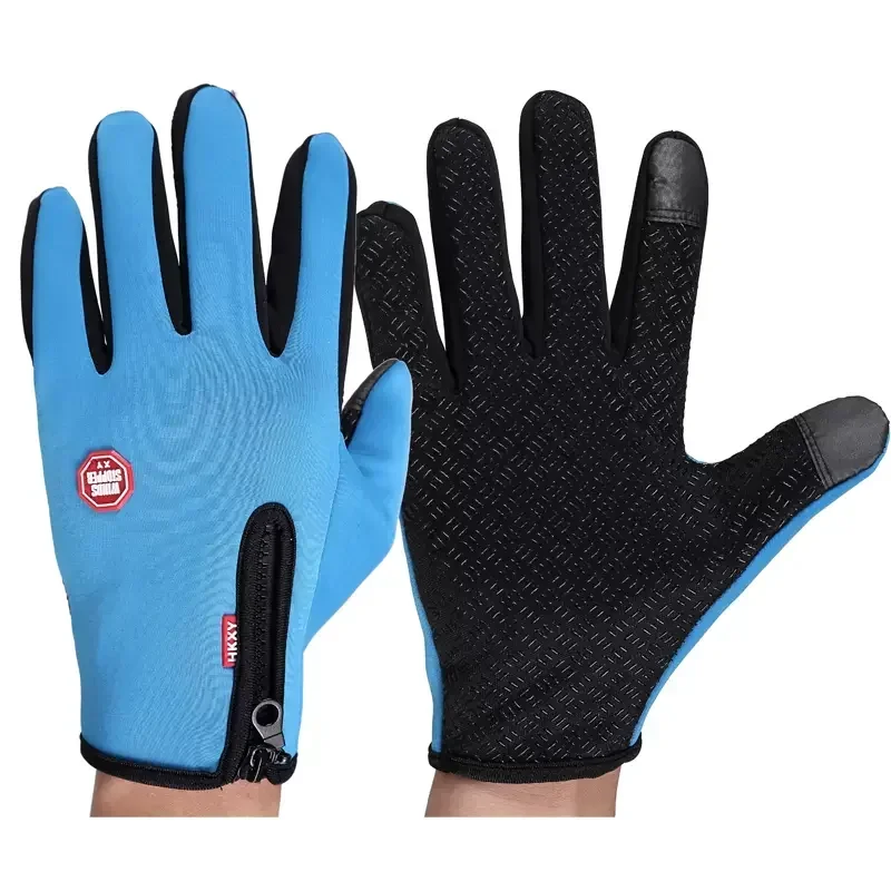 Winter Gloves For Men Waterproof Windproof Cold Gloves Snowboard Motorcycle Riding Driving Warm Touchscreen Zipper Glove 6