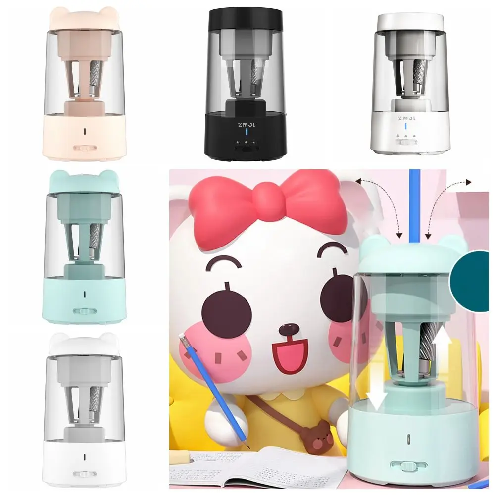 충전식 전기 연필 샤프너, 빠른 샤프닝, 휴대용 귀여운 자동 샤프너, 내구성 자동 정지, 6mm-8mm 나무 연필